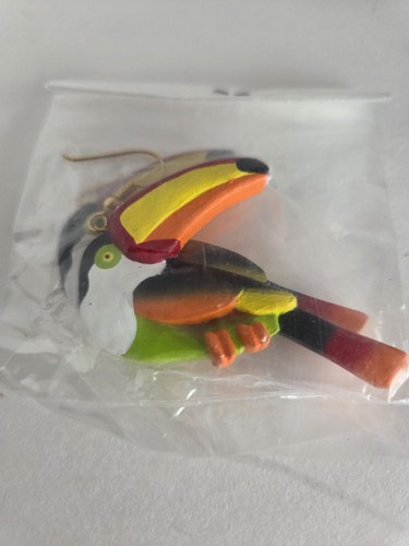 Wooden toucan bird - toucan, earrings